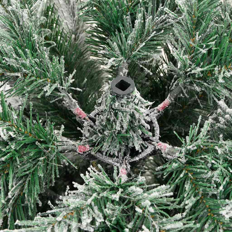 Artificial Hinged Christmas Tree Green and white, 3.94 ft