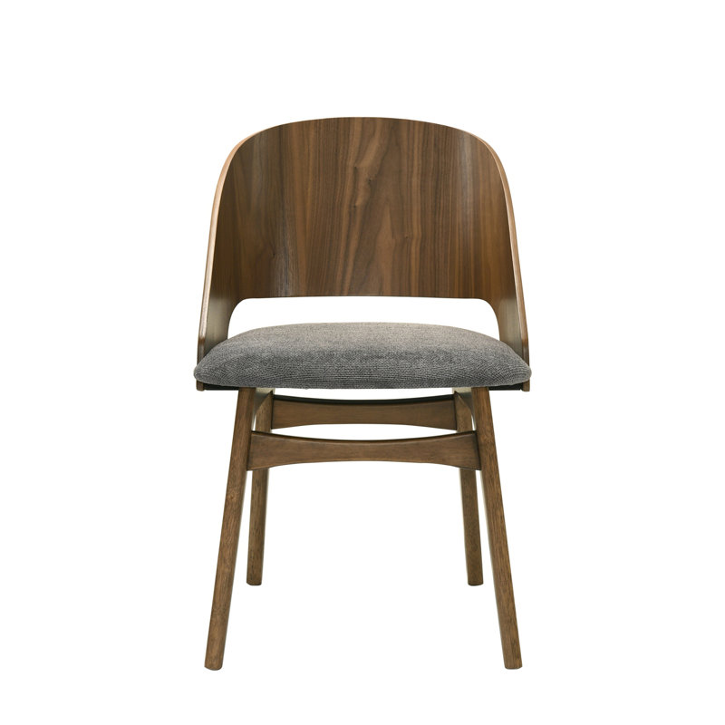 Ensemble de 2 chaises d'appoint en tissu et noyer foncé