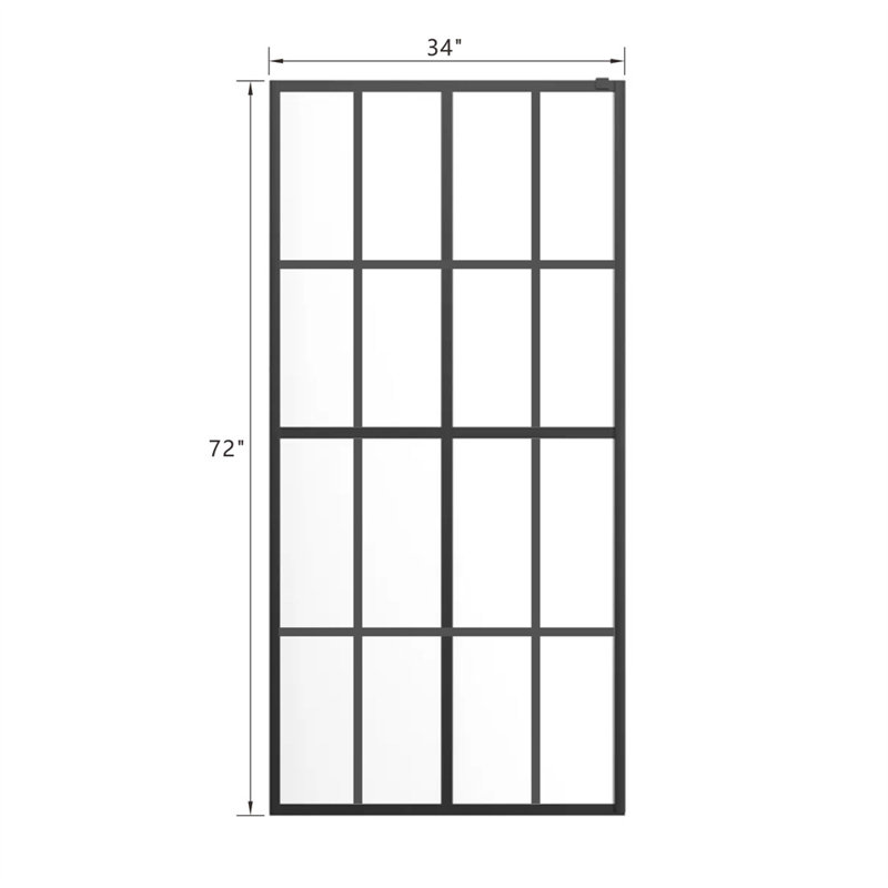 34'' W x 72'' H Pivot Frameless Shower Door with Clear Glass