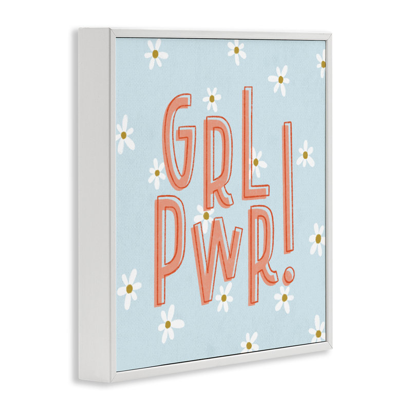 «Girl Power with Daisy», estampe numérique, design par Sarah Hickman, H 24 po x l 24 po, Giclée encadrée blanc bord de mer