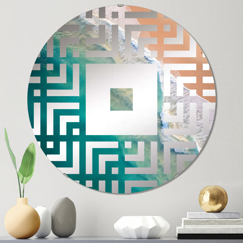 Gencho - Miroir mural carré, 23,6 po x 23,6 po