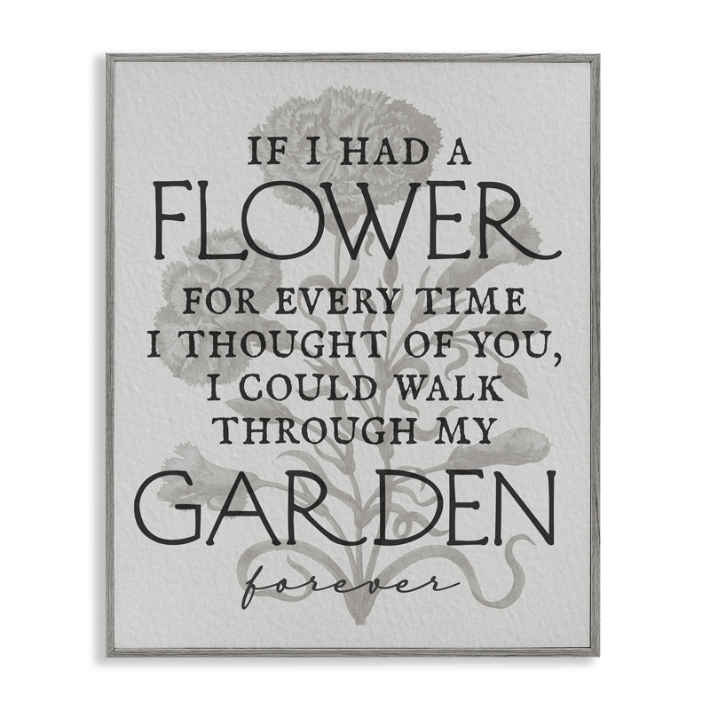  Romantic Garden Phrase Framed Giclee Art by Daphne Polselli, Estampe numérique Farmhouse, H 14 po x l 11 po