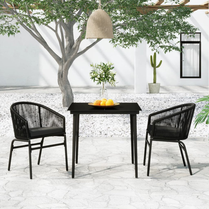 Ensemble de salle à manger pour 2 personnes 31,50 po Javarian Square, 25,2 po x 31,5 po x 29,13 po
