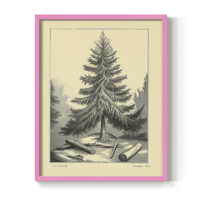Reproduction d'art encadrée de Noël, H 11 po x l 9 po, Rose