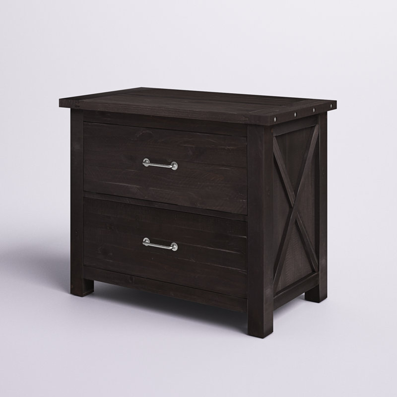 Classeur latéral en bois massif 2 tiroirs Karli