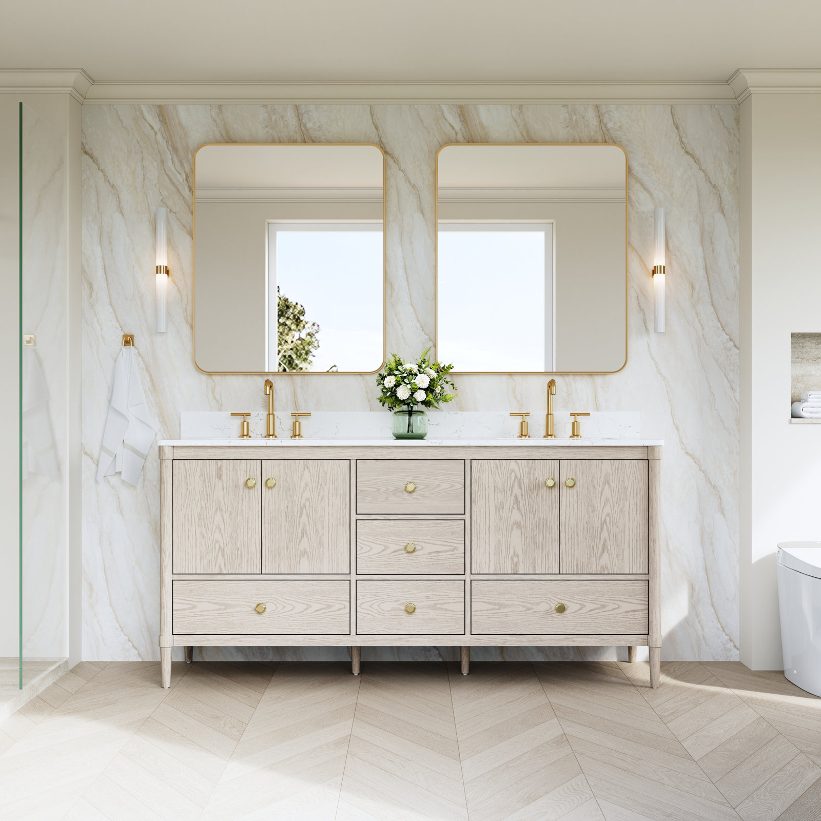 Gabby Double Bathroom Vanity, 72"