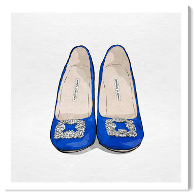 «Fashion and Glam The Perfect Blue pair», reproduction d'art sur toile bleue glamour