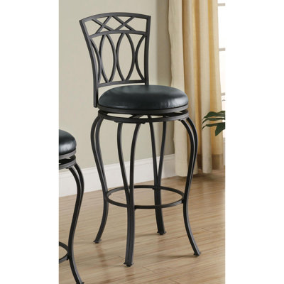 Tabouret de bar pivotant noir avec siège rembourré