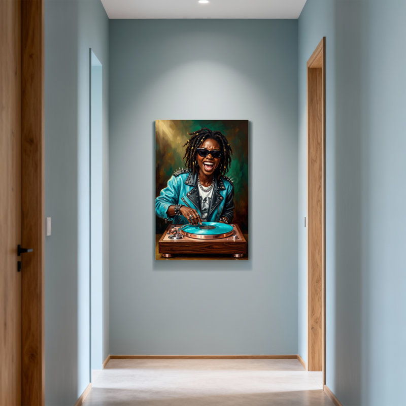 Disque vinyle Fashion avec une expression joyeuse