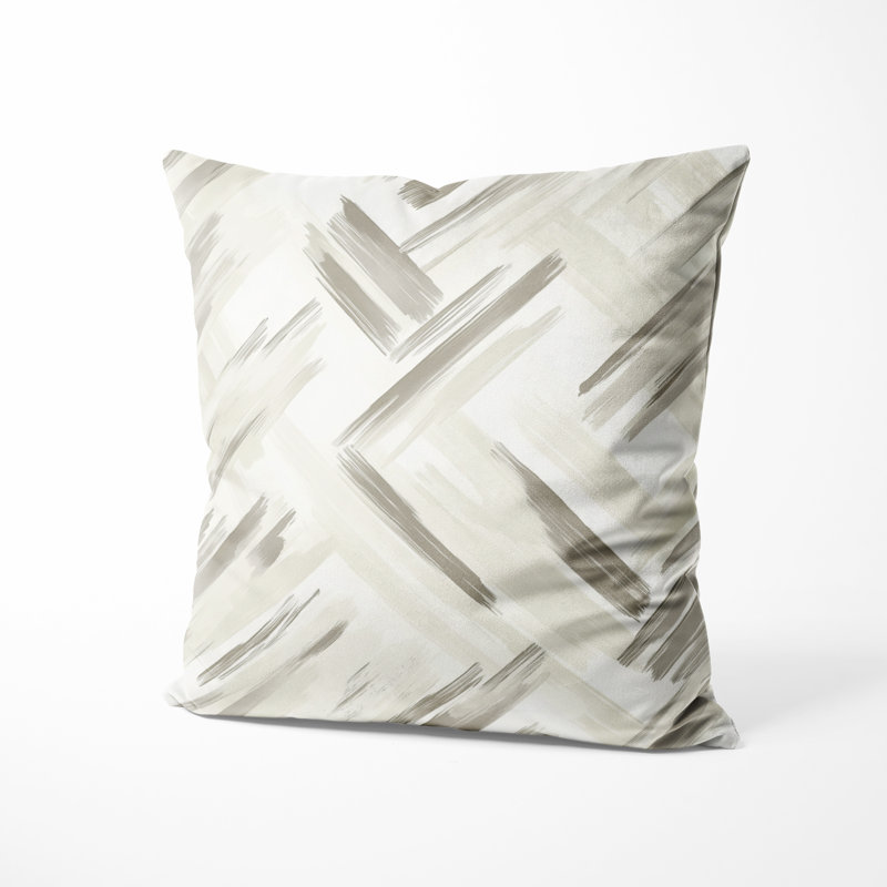 Coussin décoratif rayé pour canapé - Coussin moderne à rayures grises, H 18 po x l 18 po