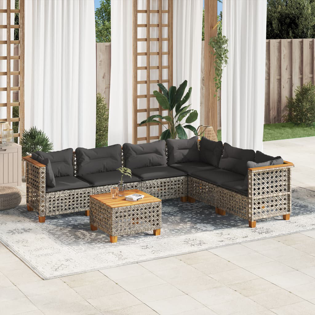 5-Sitzer Lounge-Set Amarylis aus Polyrattan mit Polster