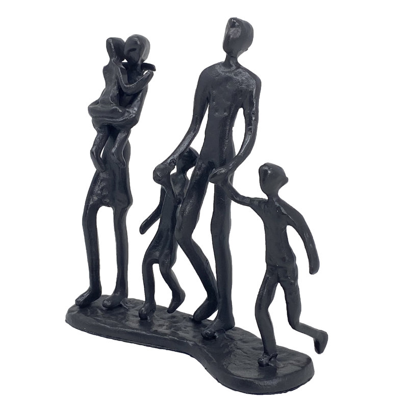 FAMILY 5 OUTING Iron Figurine 18cm, Mocha