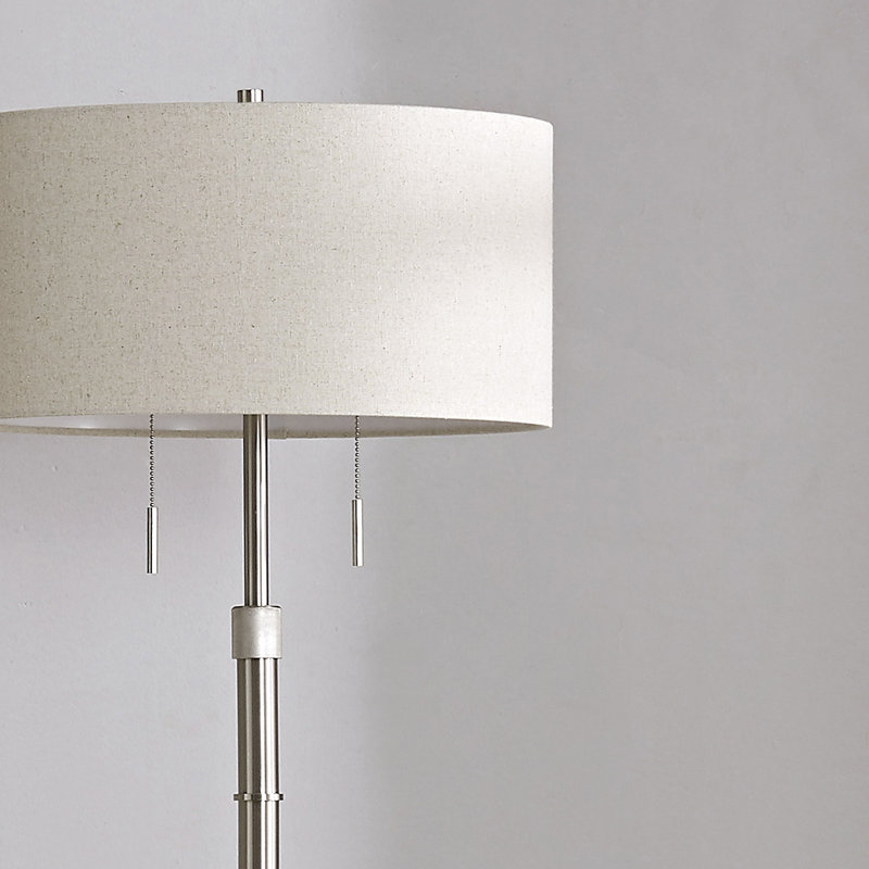 Maramawit 67'' Traditional Floor Lamp, Beige, Brushed Nickel