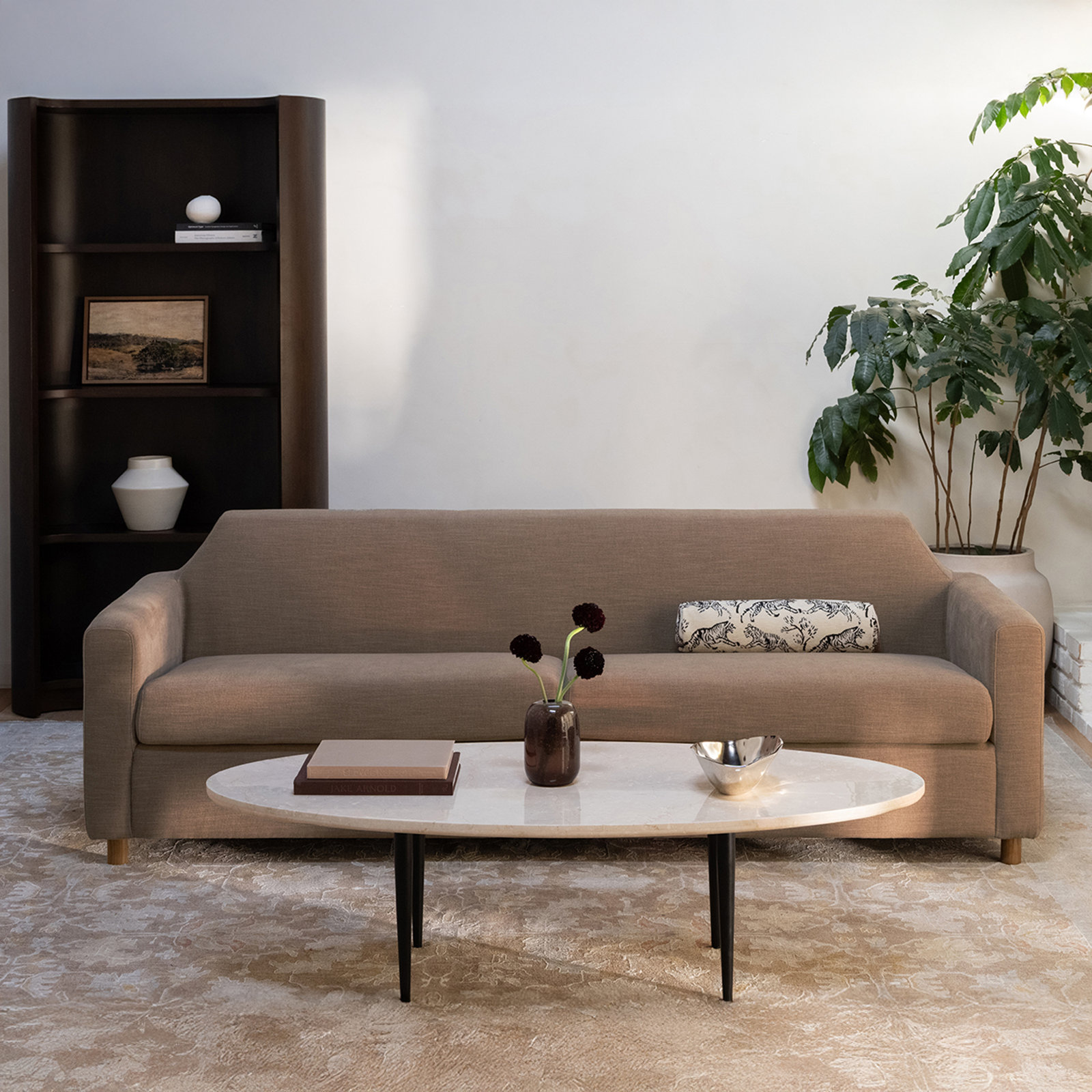 92" Linen Sofa, Soft Cashmere Taupe Linen Blend