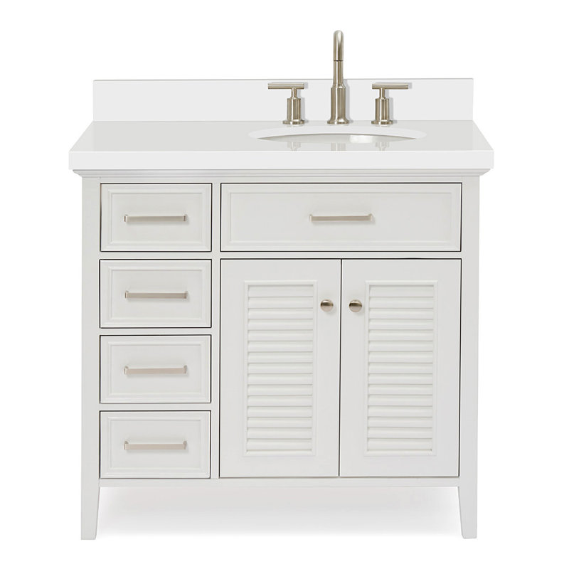 Kensington 37'' W Single Vanity, Pure White Quartz, White, 37"