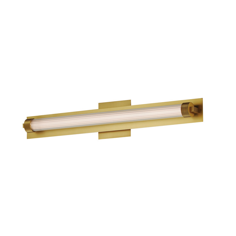 Applique murale encastrée DEL Delice, Laiton vieilli naturel, H 4,75 po x l 25,5 po x P 3 po