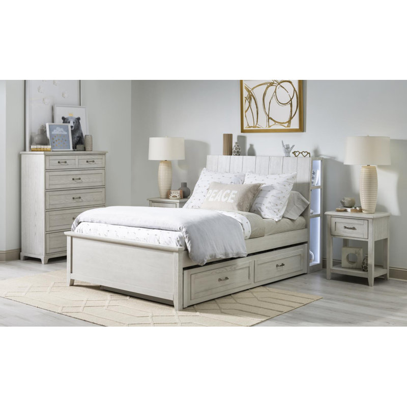 August Complete Bookcase Bed With LED Light, Twin