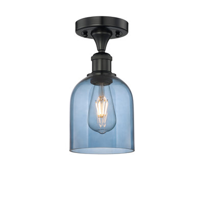Edison - Allysson - Plafonnier semi-encastré 6 po 1 lumière - Abat-jour granuleux
