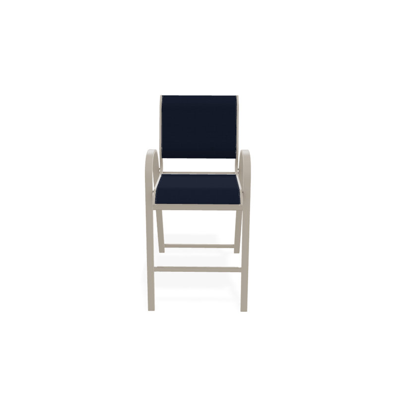 Tabouret de bar Holna, Bleu marine 13D Sunbrella®, Désert texturé
