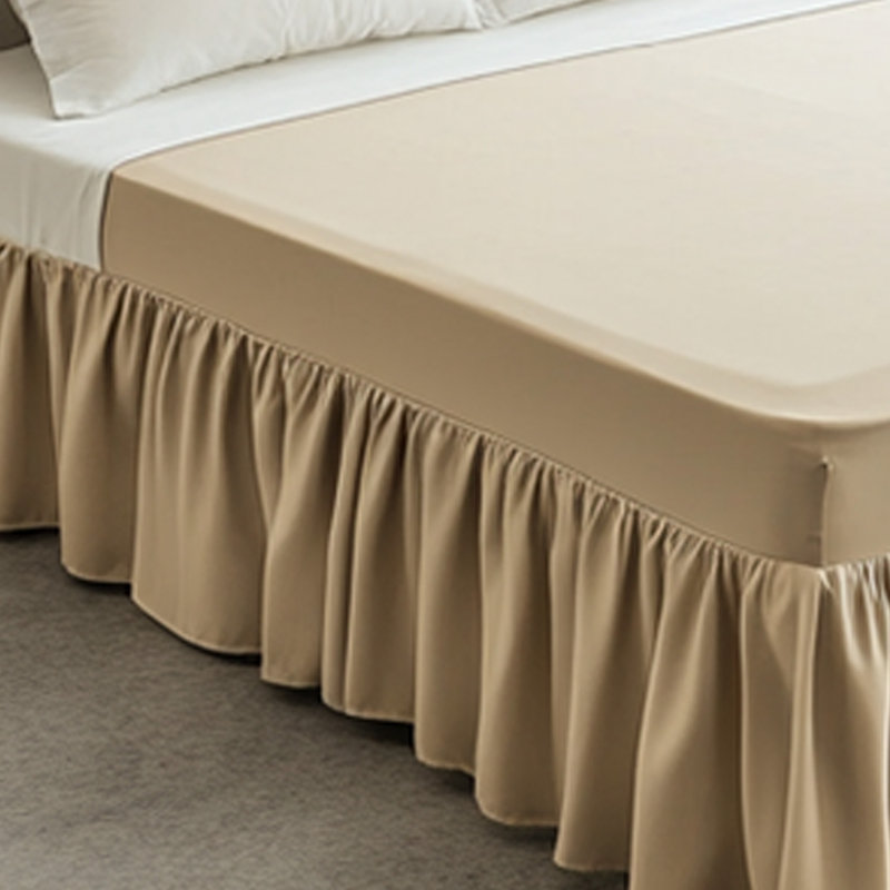 Jupe de lit beige à l'épreuve de la poussière