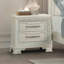 Table de chevet avec USB, blanc crème