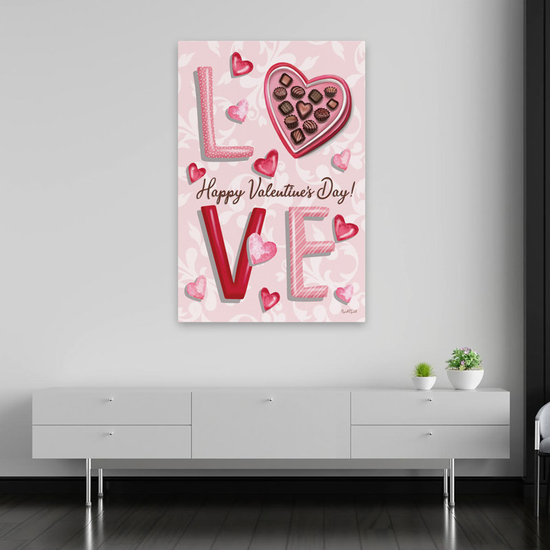 Joyeuse fête de la Saint-Valentin - art typographique de la Saint-Valentin, H 40 po x l 60 po