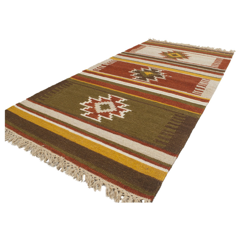 Miriana Rectangle 70 cm x 140 cm Flatweave Kilim Area Rug