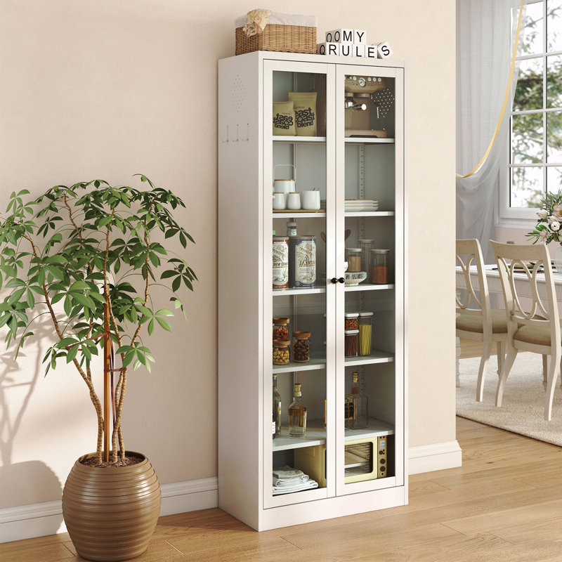 Armoire de cuisine en métal - 72 po de hauteur avec 5 tablettes réglables