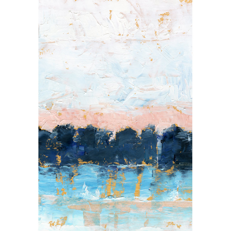Indigo Treeline I - Painting on Canvas, 76cm H x 51cm W, Wrapped Canvas