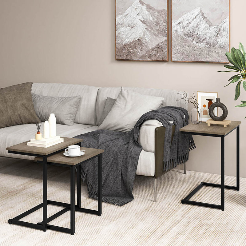 Yamile Nesting Coffee Table, Gray, Black