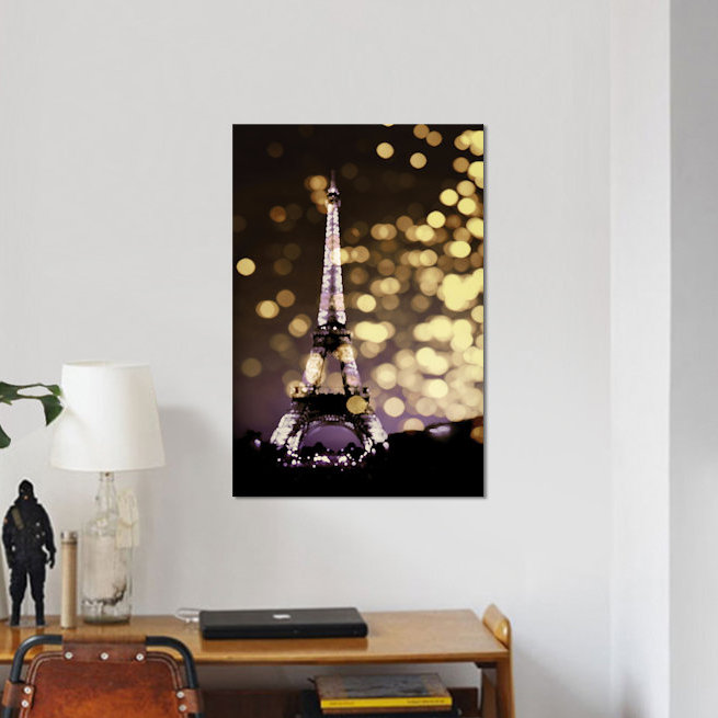 « icon-paris », impression sur toile, H 40 po x l 26 po x P 1,5 po, Pas de tapis, Toile tendue