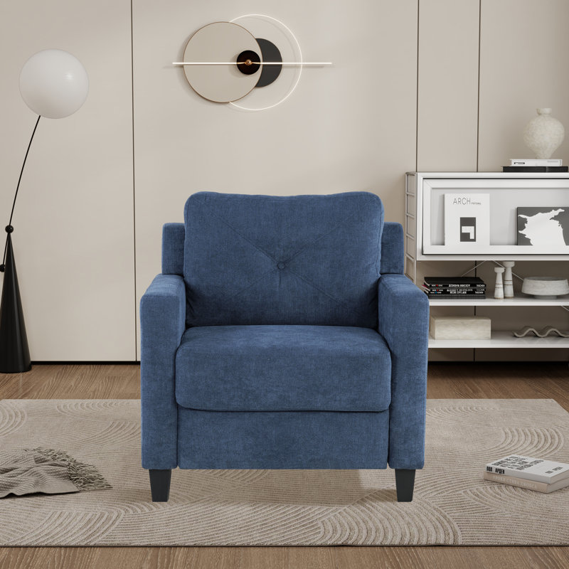 Fauteuil d'appoint rembourré 33,9 po, Polyester marine