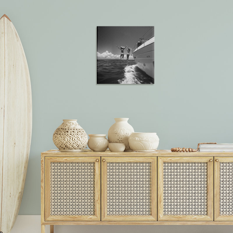Art mural sur toile "Saut dans l'océan" par LSR Design Studio bp-484_CN, H 24 po x l 24 po