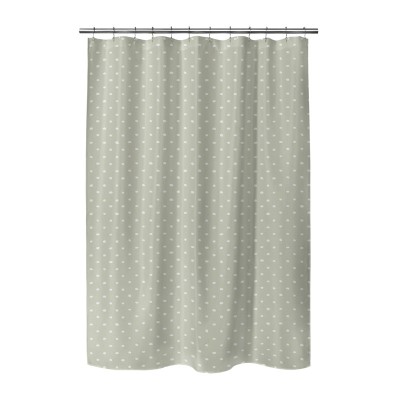 Rideau de douche ultra-mince Teeny Tiny, Pois vert clair 2, H 70 po x l 90 po