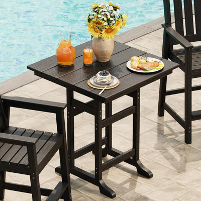 Table bistro carrée 31,5 "en PEHD, table de bar H 39,6" pour piscine et terrasse, capacité de 300 lb