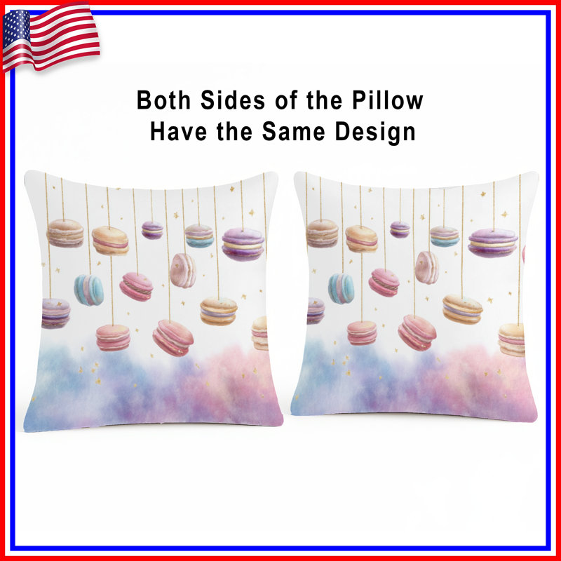 Coussins décoratifs suspendus Macarons avec étoiles, 16 po x 16 po
