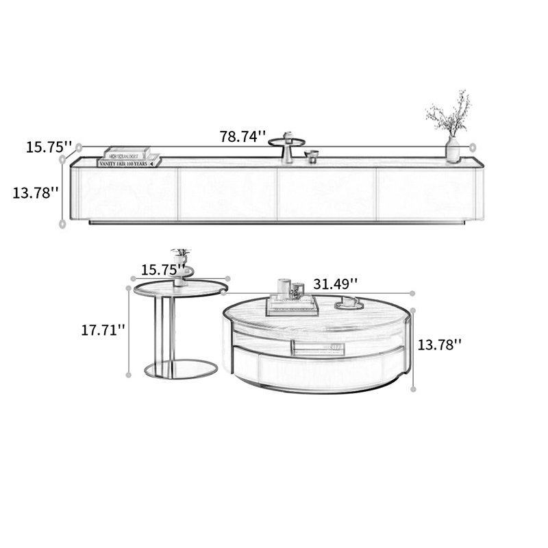 Modern TV Stand and Coffee Table Set