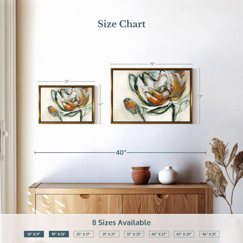 Bloomed, Floating Frame Gold, 19" X 13"