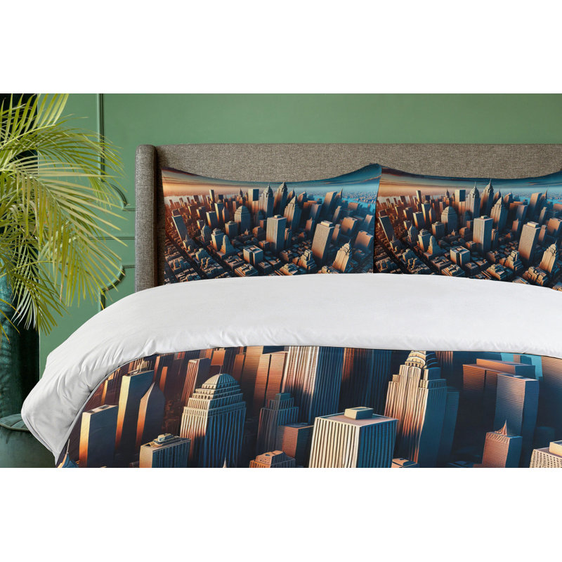 Cityscape Duvet Cover, King Duvet Cover + 2 Standard Shams