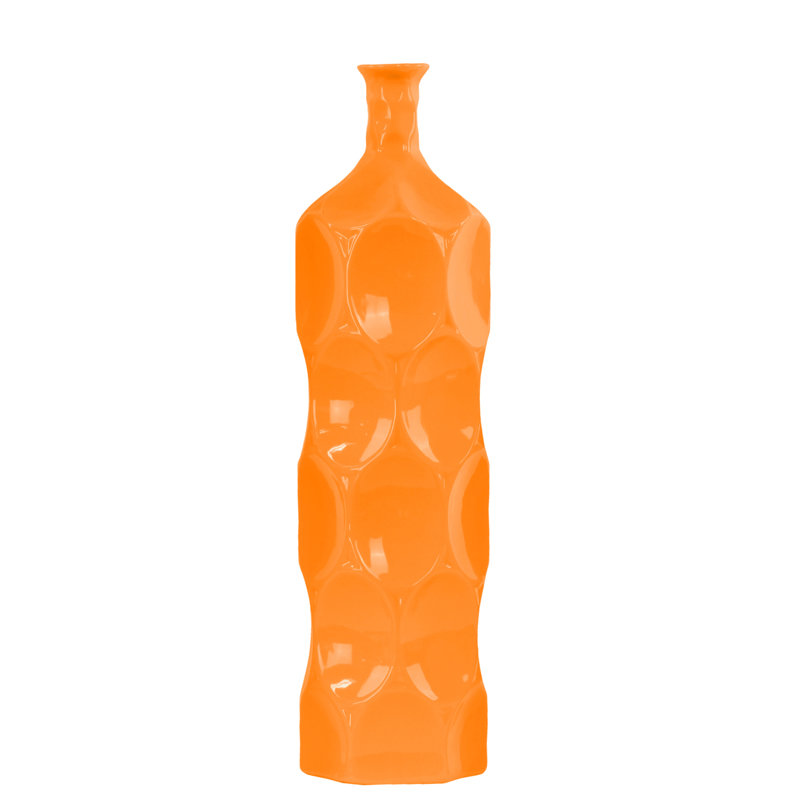 Vase de table 17,75 po Eaglin, H 17,78 po x l 4,75 po x p 4,75 po, Orange