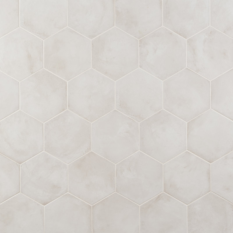 Dash 8.5 in. x 9.84 in. Matte Hexagon Porcelain Floor and Wall Tile (12.66 Sq. Ft. / Case), Matte Bianco
