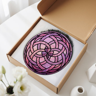 Vitrail de vitrail entrelacé floral 12 "H 12"