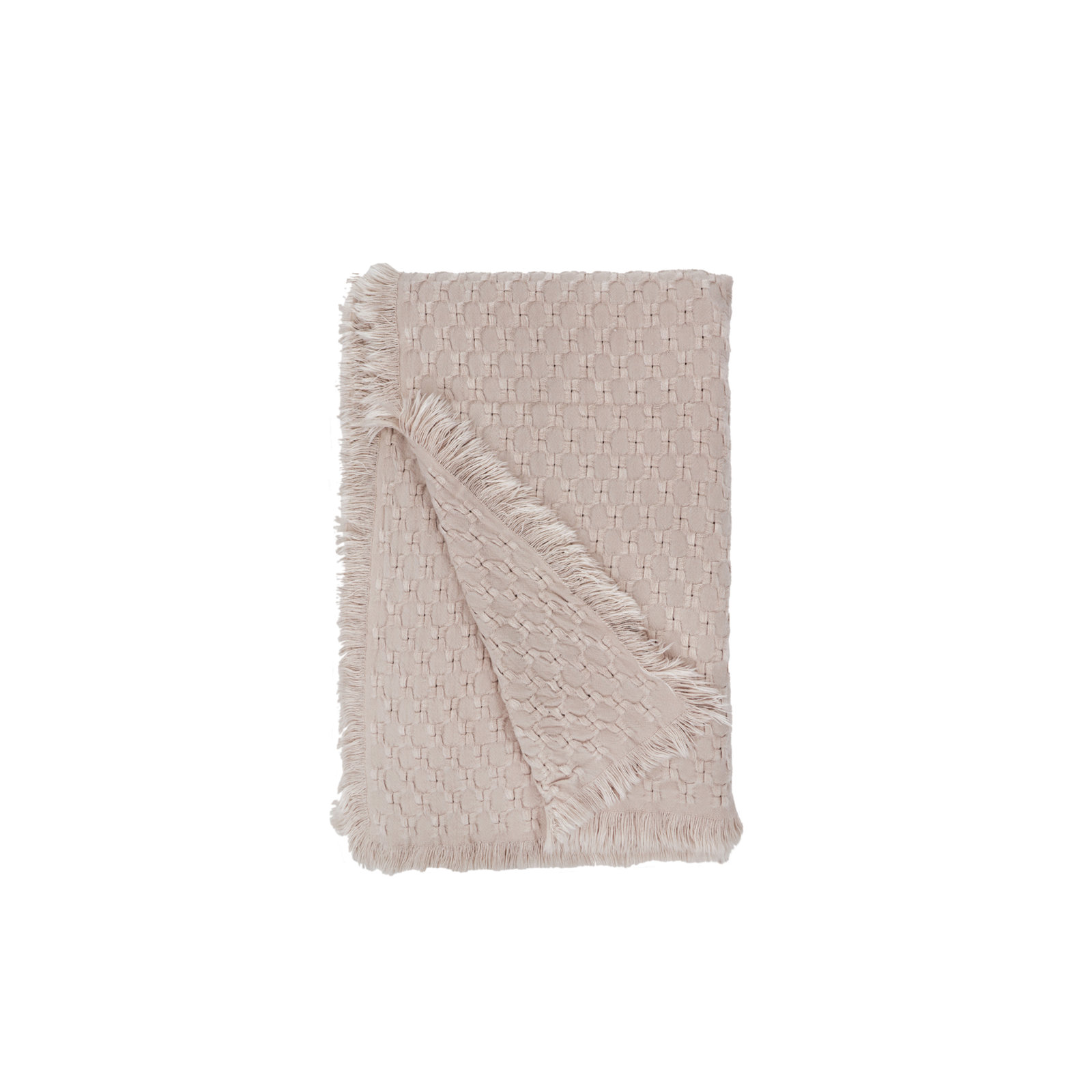 Delphine Acrylic Hand Woven Throw Blanket, Blush