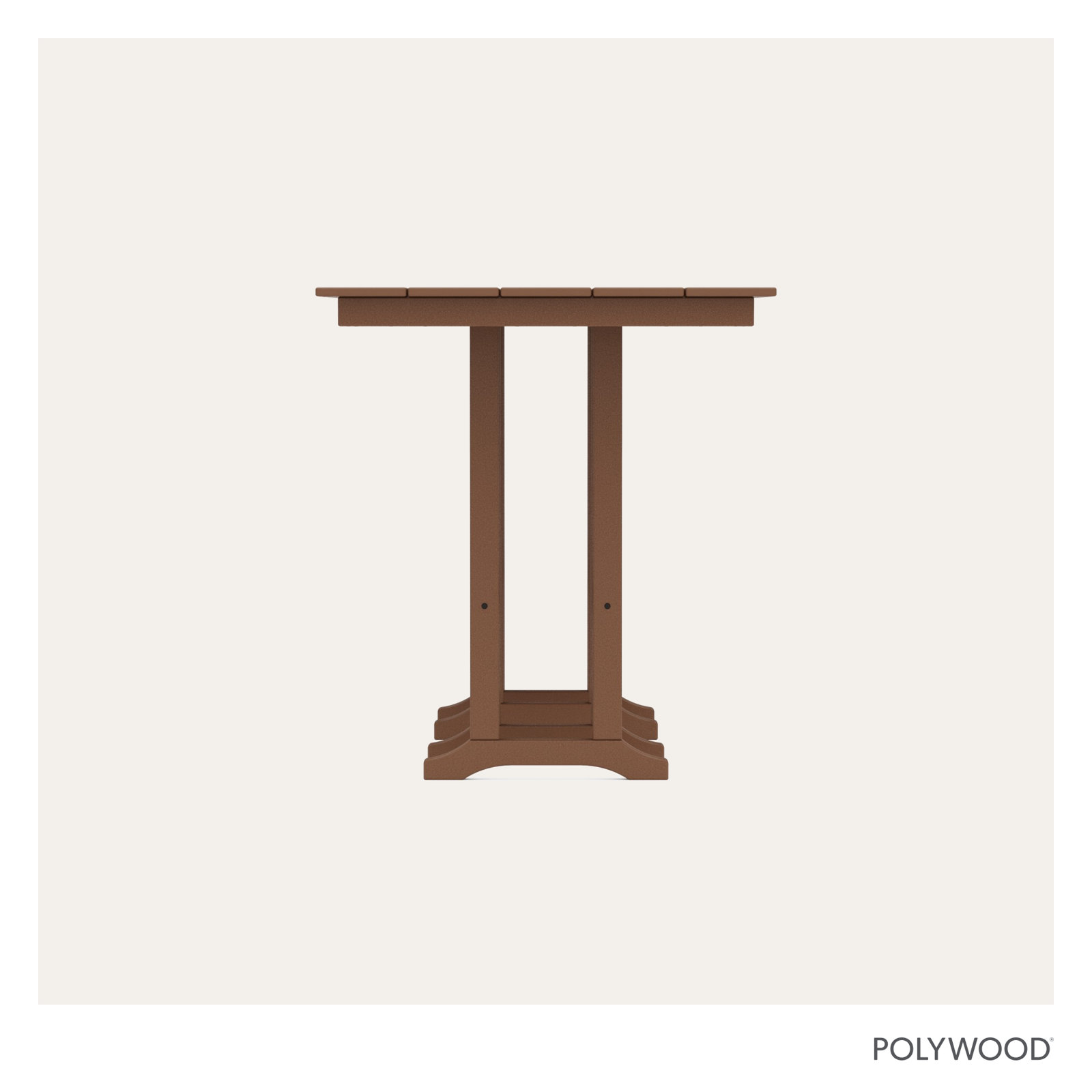 POLYWOOD® Tables Patio Dining Table, Brown, 42.06"H x 37.72"W x 72"L
