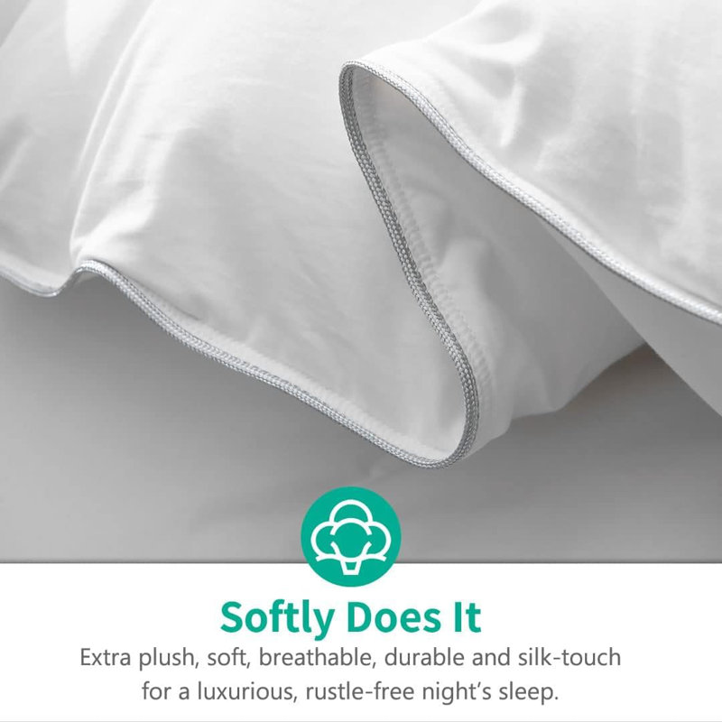 All Season Down Feather Comforter Baffle Box Duvet Insert, Twin