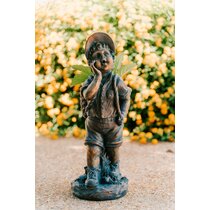  Axel The Fishing Boy Statue Home and Garden Statues Concrete  Statuary : Patio, Lawn & Garden