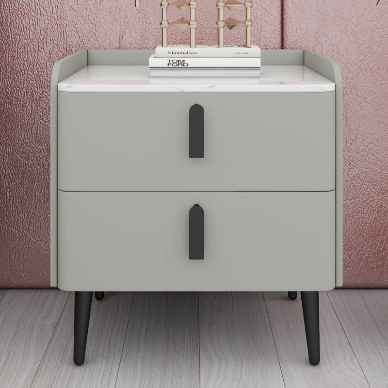 Table de chevet Modern Pu, Gris