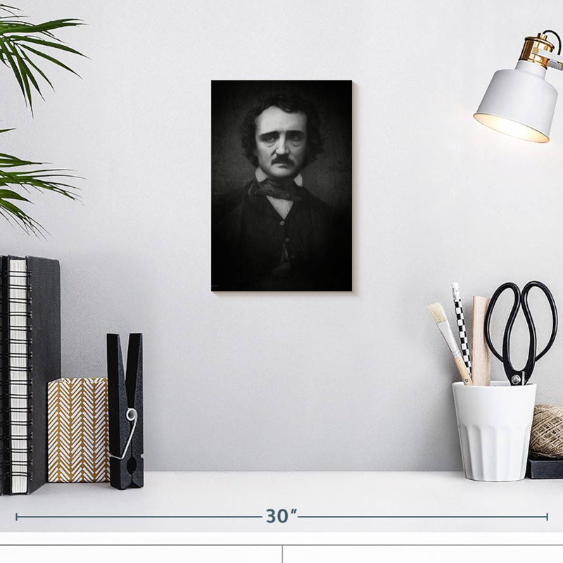 Leisha Classic Edgar Allan Poe Portrait, 12" H x 8" W