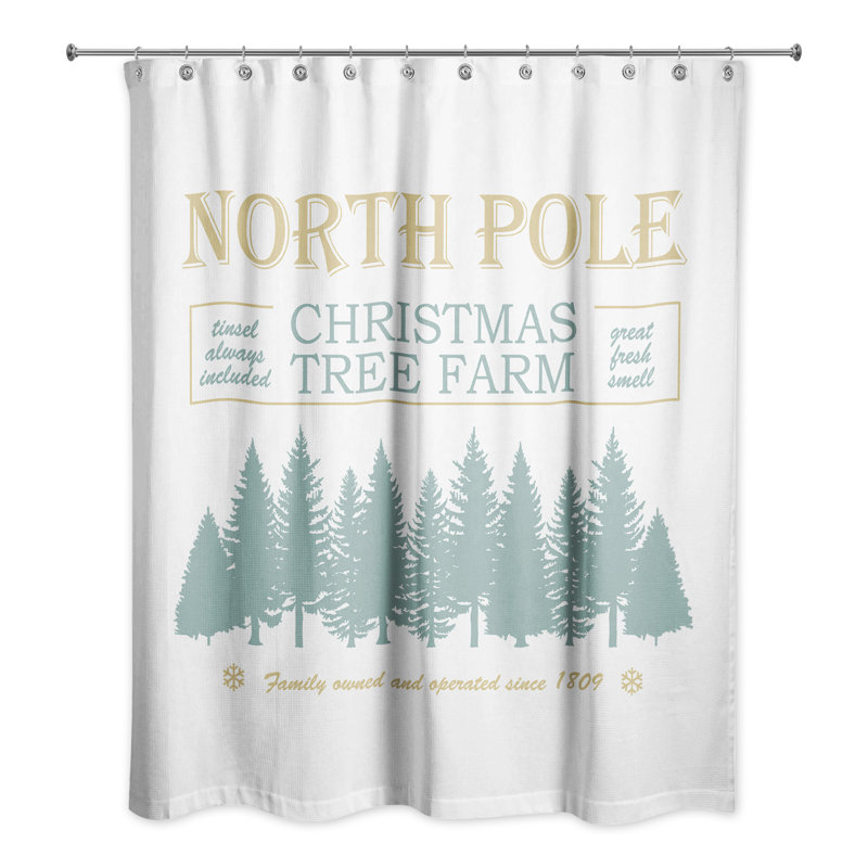 Rideau de douche simple north pôle de noël tree Woolsey