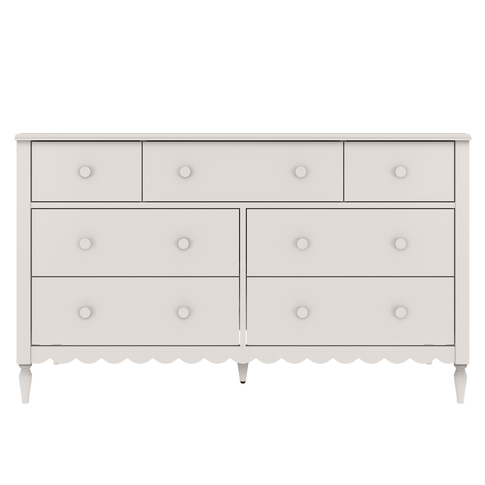 Charlotte 7 Drawer Dresser, Pecan, Linen White
